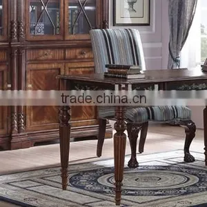 Replicated Office Table With Retro Painting, Noble Classic Wood Carving Reading Table With Chair, Graceful Home Office Furniture thumbnail-1