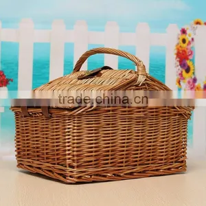 Wholesale Large Empty Cheap Wicker Basket With Lid for Picnic thumbnail-1