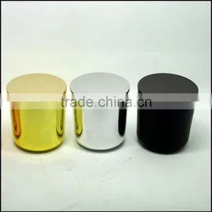Matte Black Glass Candle Holder With Black Metal Lid thumbnail-2