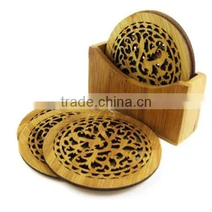 Fancy Laser Engrave Custom Decor Wood Coaster Wholesale thumbnail-1