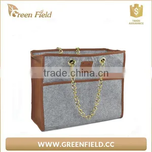 Manufacture Felt Tote Bag With Metal Handle for Shopping Made in China thumbnail-1