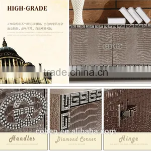 E106 Postmodern Western-style High Quality Stainless Steel Crocodile PU tv Stand/cabinet thumbnail-3