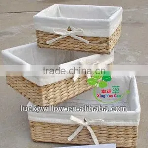2016 New Product Straw Storage Basket With Lining &handle for Starred Hotel Wholesale thumbnail-1