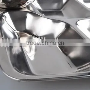 SS18/8 Stainless Steel Fast Food Tray/Mess Tray/Snack Tray,Winolaz thumbnail-4