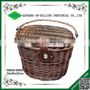 Portable Antique Bicycle Front Basket With Lid thumbnail-1