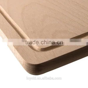 New Design Beech Wood Cutting Board Natural Wooden Kitchen Chopping Blocks With Groove thumbnail-4