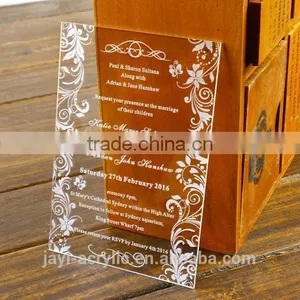 2016 Elegant New Style Clear Luxury Acrylic Laser Cut Wedding Invitation Card, Butterfly Wedding Invitation Card thumbnail-5