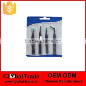 4 Pcs Tweezer Set Sraight Curved Spade Self Closing Crafts Electronic Jewellery 350135 thumbnail-1