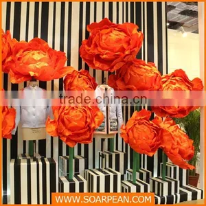 Shop Window Display Custom Decorative Giant Red Paper Flower thumbnail-3