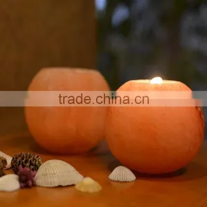 Handmade Candleholder Himalayan Round Crystal Rock Salt Votive Candle Holder thumbnail-3
