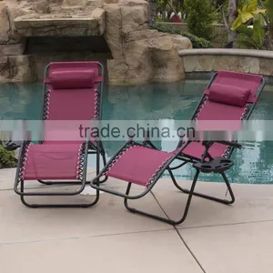 2 Pack Burgundy Folding Infinity Zero Gravity Chair With Cup Holder thumbnail-2