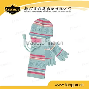Customized Design Fashion Knitted Set, Scarf, Hat, Gloves thumbnail-2
