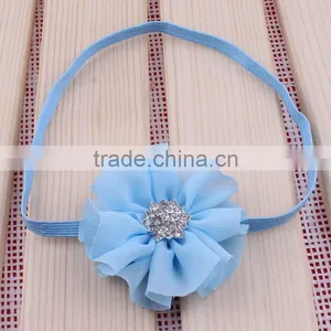 Chiffon Flower Headband With Rhinestone Center for Kids Hair Accessories thumbnail-6