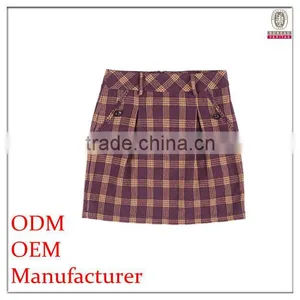 New Arrival Good Quality Check Fabric Sexy Mini Skirt Models thumbnail-1