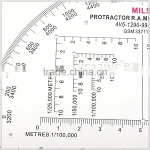 Kearing Brand Round Transplant Plastic 6 Inch Military Protractor With Accurate Scale for Military Use thumbnail-3