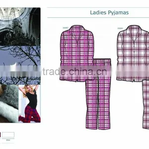 2015 Fashion High Quality Comfortable Sleepwear 100%cotton Flannel Pajama Set , thumbnail-2