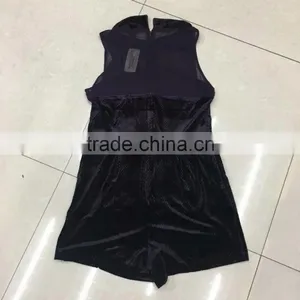 Women Branded Velvet Sexy Black Jumpsuit thumbnail-5