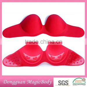 Women Sexy HOT RED Invisible Bra With Polyolefin Gel thumbnail-1