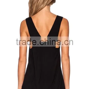Plain Black Singlet Form Slimming Stringer Tank Top Bodybuilding thumbnail-3