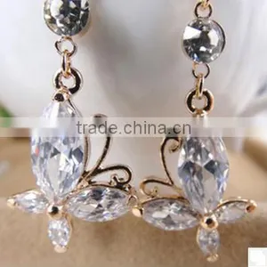 Ruby Earrings, Noble Earrings. Simulation of Diamond Earrings thumbnail-1
