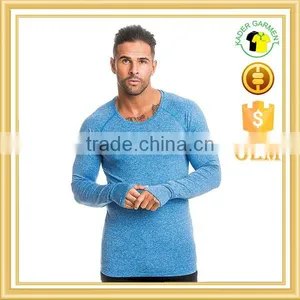 Longline Blue Tri Blend t Shirt Slub t Shirt Custom Logo Gym Fitness t Shirt thumbnail-1