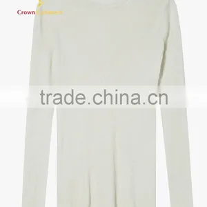 White Women Round Neck Cashmere Pullover Sweater thumbnail-4