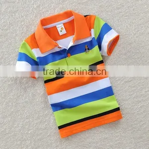 New Design Custom Boy Fancy Shirt Stripe Polos Colorful Polo Shirt thumbnail-2