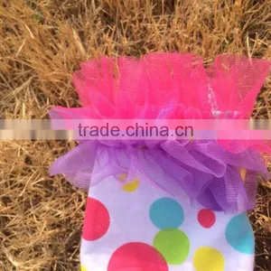 2015 New Baby Girls Kids Color Dots Bunny Easter Dress With Necklace and Headband Wholesale Set thumbnail-2