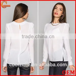 2015 New Office Blouse Design Long Sleeve Chiffon Blouse for Women thumbnail-1