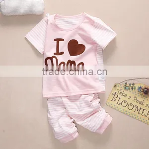Wholesale Summer Cotton Printing Girls Kids t Shirt With Pants Set thumbnail-1