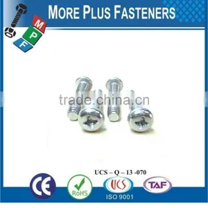 Made in Taiwan Slotted Crossed Hexagon Socket Drive Undercut Flat Head or Button Head Zinc Finish Steel Machine Screw thumbnail-6