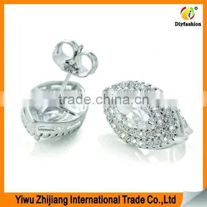 2017 Hot Lip Set Auger Inlay Zircon Willow Serging Stud Earrings thumbnail-1