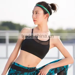 Padded High Impact Support Mesh Yoga Gym Workout Bras thumbnail-1