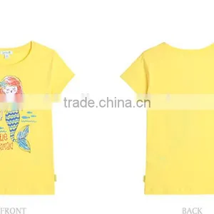 Custom Gilrs Cartoon Mermaid Tail Printed T-shirts thumbnail-4