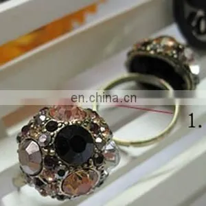 Godbead Mushroom Head Ring Fashion Plated Genuine Austrian Crystal Party Club Rings Jewelry thumbnail-4