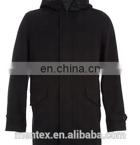 Man's Grey Herringbone Coat With Hood 2015 thumbnail-1