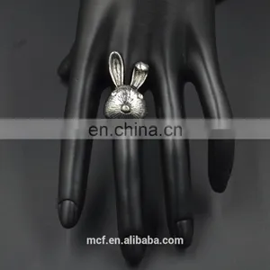 MCR-0017 In Stock Latest Fashion Bunny Design Silver Rings for Women thumbnail-4