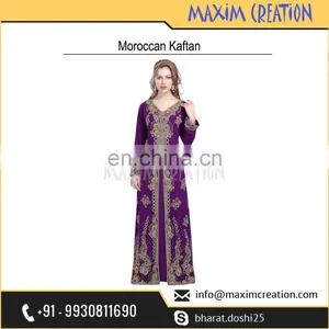 Modern Dubai Caftan With Unique Hand Made Embroidery Design 6011 thumbnail-3