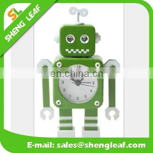 Steel Robot Small Alarm Clock Metal Deformation Creative Clock Eyes Shine thumbnail-4