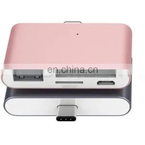 Digital Type C Card Reader USB C OTG USB 2.0 Hub/TF/SD Card Reader 4 IN 1 USB 3.1 With Micro USB Charging Port for MacBook thumbnail-2