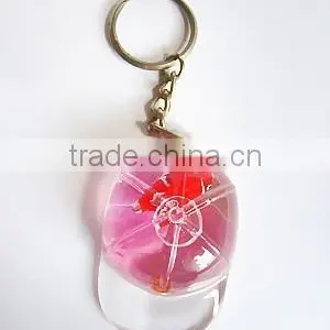 Liquid Unique Flower Shape Keychain With Floater Inside, Wholesale Acrylic Key Chain thumbnail-6