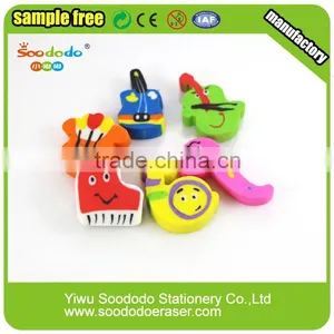 Novelty School 2D Extruded Music Shaped Flat Eraser Set thumbnail-6