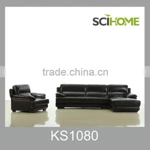 Neo-Classic Design Sectional Leather Sofa 3 Seater Plus 1 Seater Sofa Sets thumbnail-1