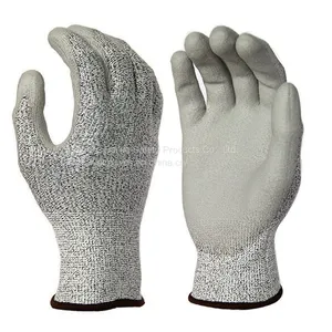 CE EN388 4543C Cut Resistant Level 5 HPPE Liner PU Coated Anti Cut Gloves BA thumbnail-1