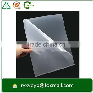 Factory Wholesale a4 Transparent Hard Plastic pp L Shape Clear File Folder thumbnail-2