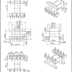 EF20 Horizontal Bobbins, EF20H(4+8P) Horizontal Bobbins, EF20 Horizontal Transformer Bobbins. FR530 Material, Fast Delivery Time. thumbnail-3