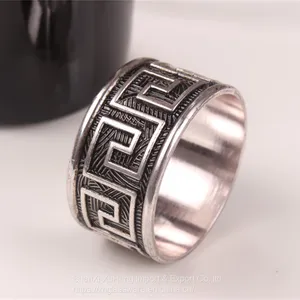 Silver And Black Antique Embossed Metal Napkin Rings For Ideal Table Decoration And Lovely Gift For Any Occasion thumbnail-1