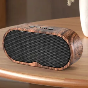 Wood Grain Bluetooth Speaker Retro Mini Card Radio Creative Gift Logo Brand Audio Factory thumbnail-1