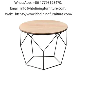 High Black Iron Legs MDF Side Tables thumbnail-1