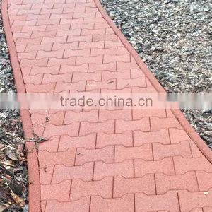 Recycled Floor Mat Dog Bone Interlock Rubber Pavers thumbnail-4